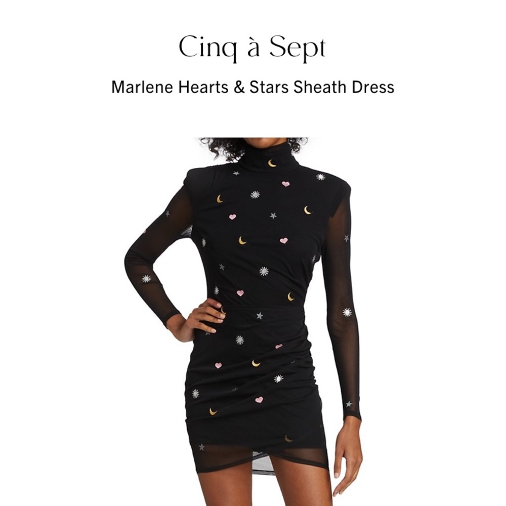 Cinq a Sept Marlene Hearts and Stars Cocktail Dress